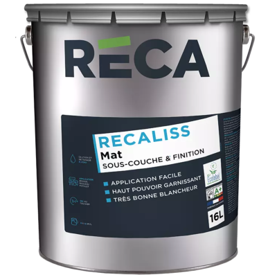 PEINTURE DÉCORATIVE ACRYLO-SILOXANE RECALISS MAT BLANC 16L