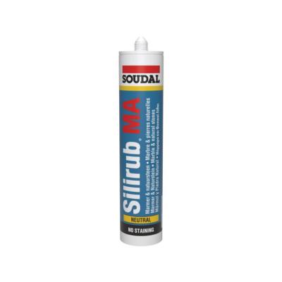 Mastic silicone spécial neutre silirub MA.  SOUDAL