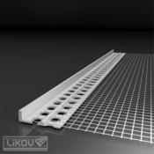 LC-L 03/2,0m Profilé d'arret entoilé 3mm Séparateur d'enduit PVC + TRAME 3mm 2ml